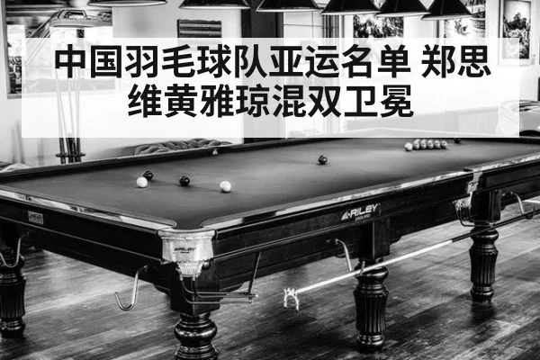 中国羽毛球队亚运名单 郑思维黄雅琼混双卫冕